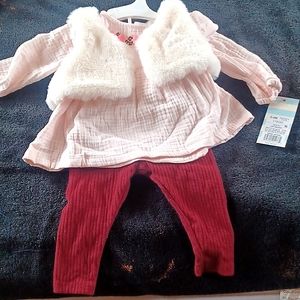 0-3mos 3piece bby girl outfit